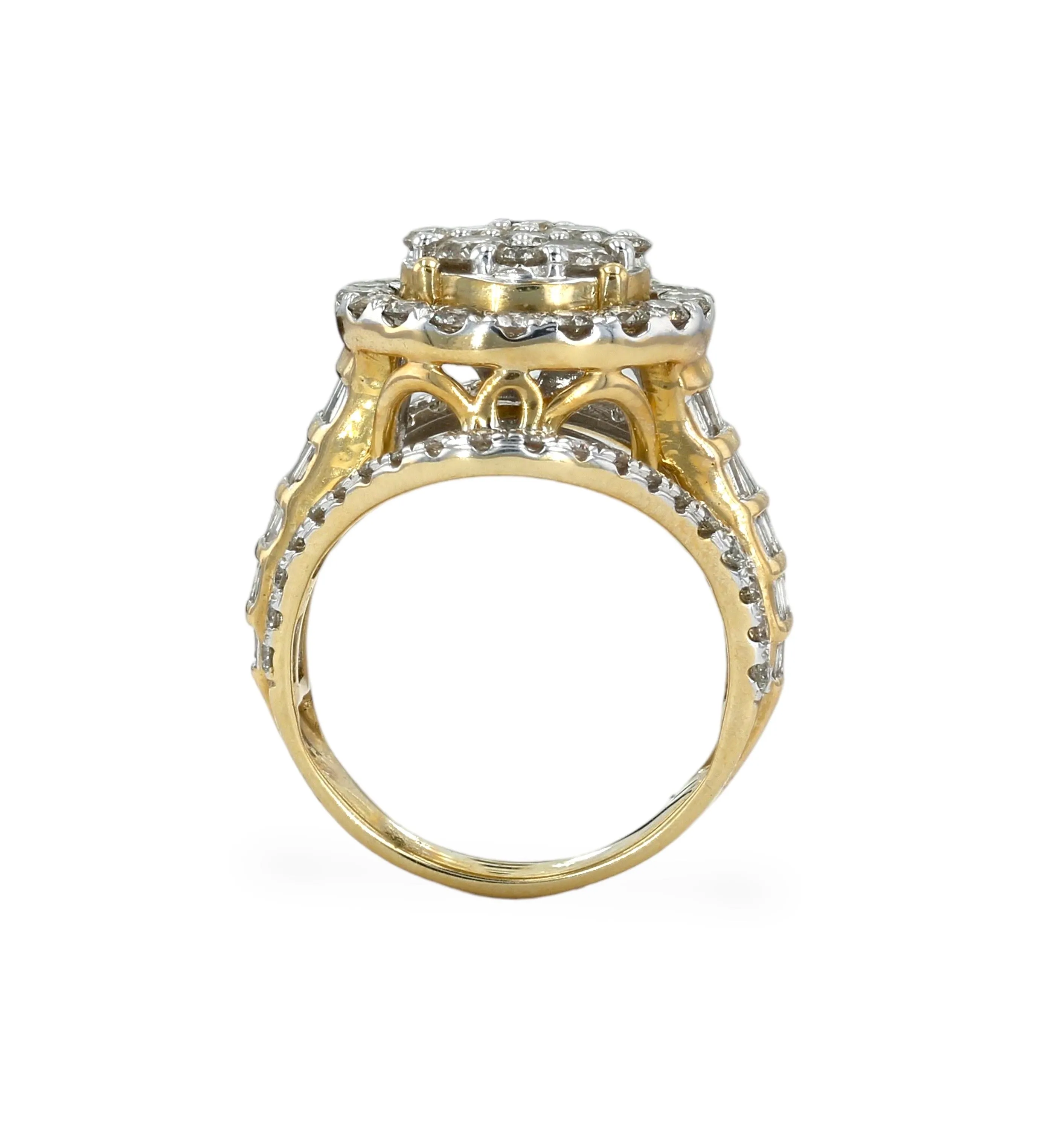 10k Yellow gold Cinderella Diamond solitary 3CT ring