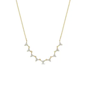 14k 9 Linked Diamond Trio Necklace