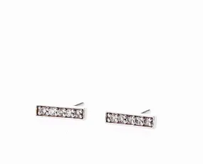 14K Diamond Bar Stud Earrings