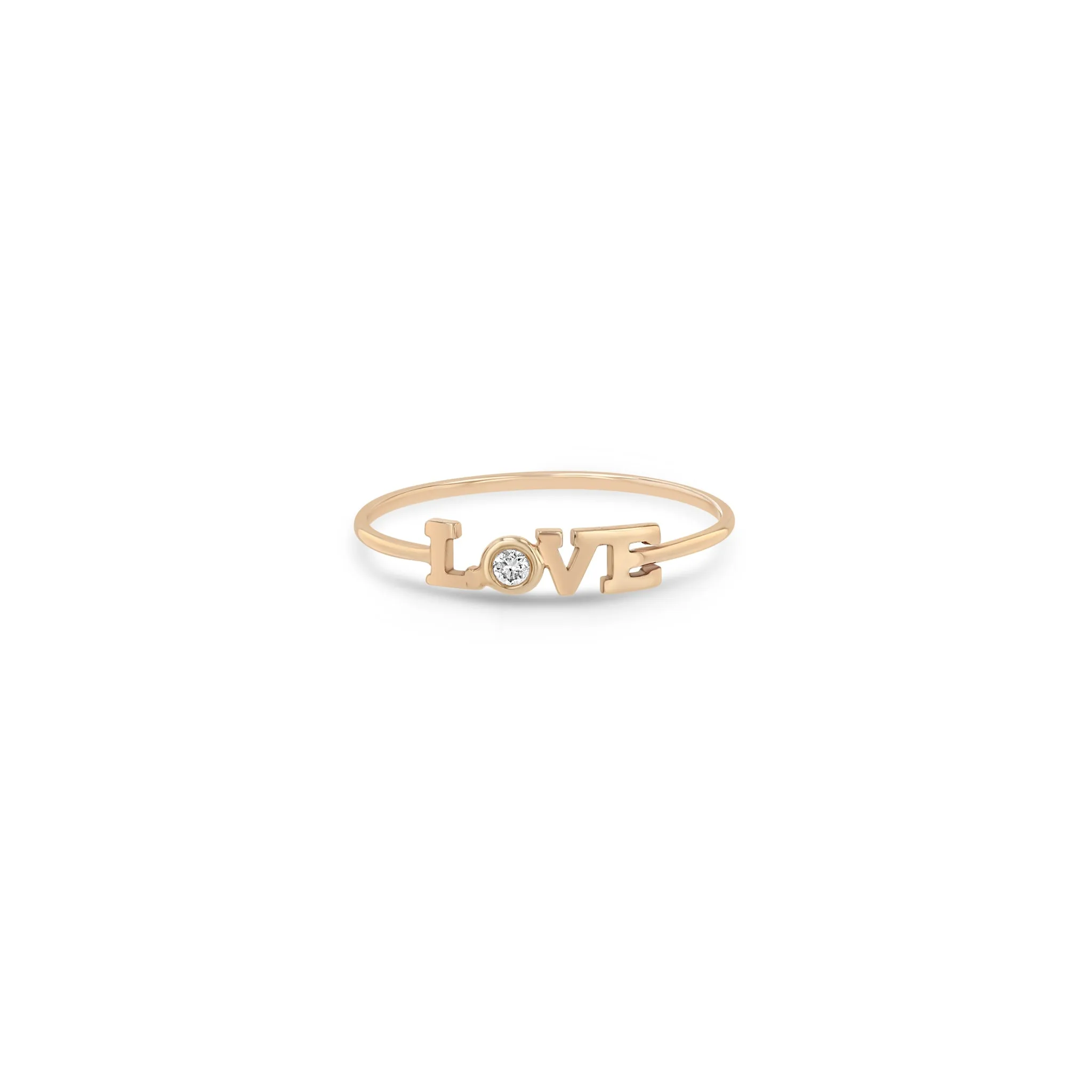 14k Itty Bitty Diamond LOVE Ring