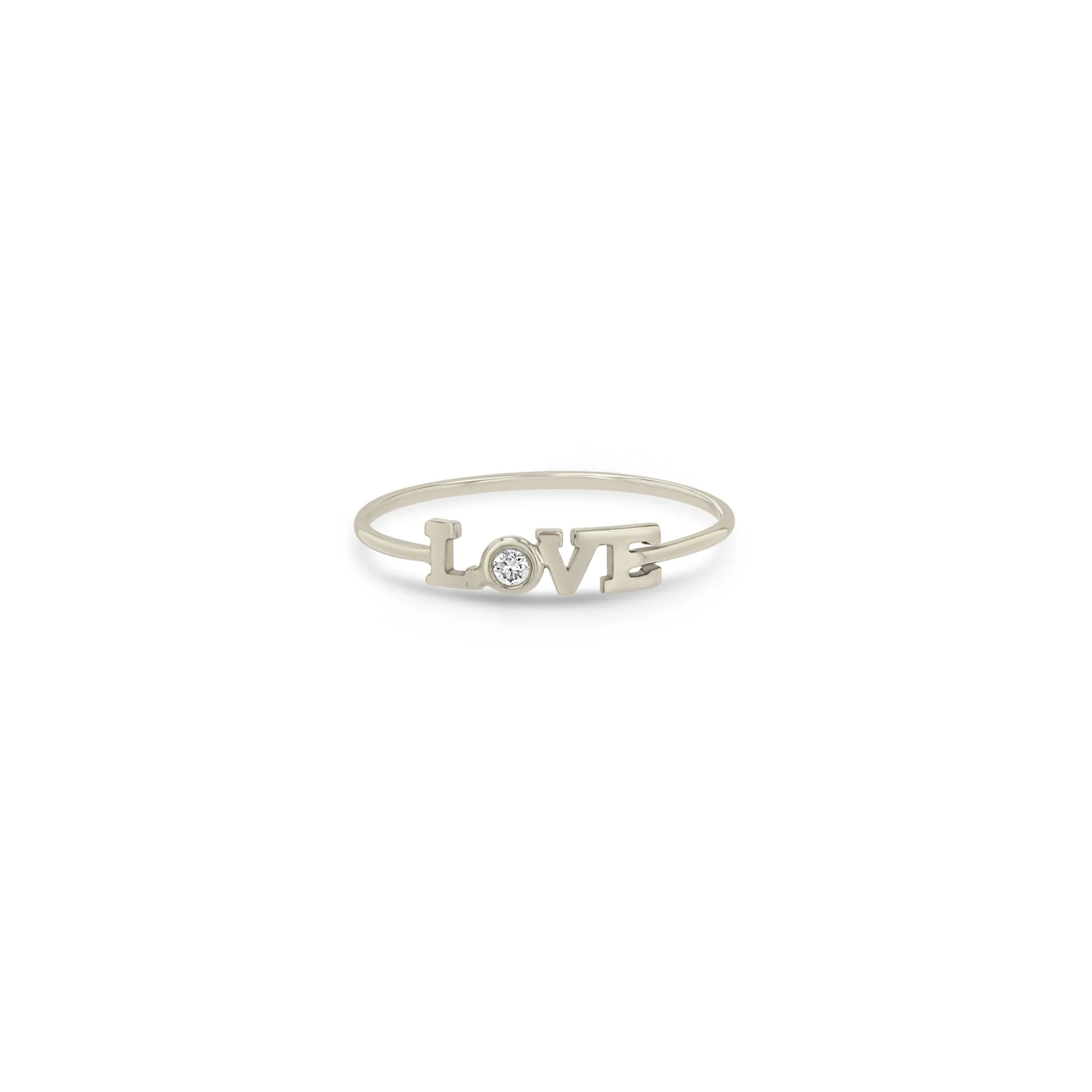 14k Itty Bitty Diamond LOVE Ring