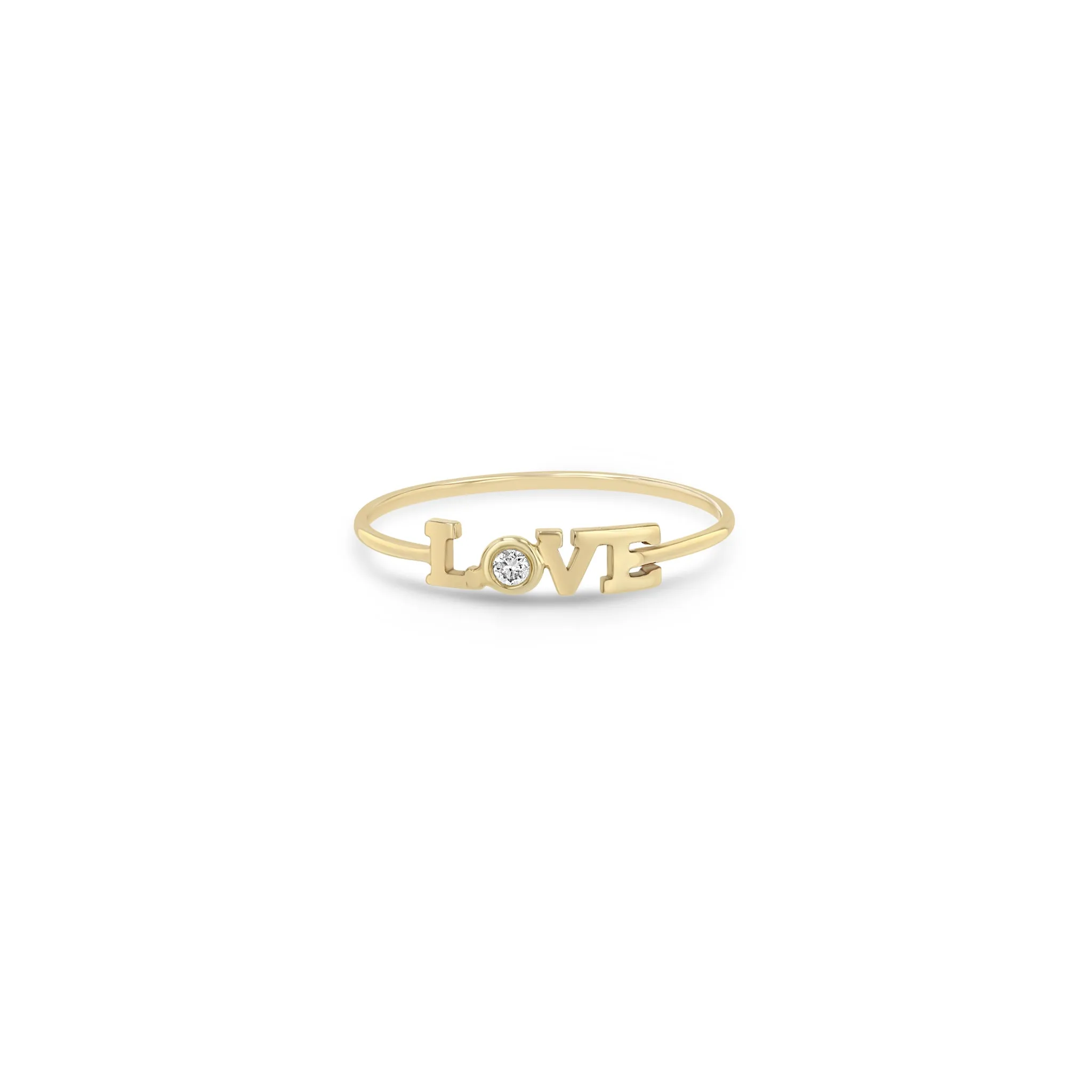 14k Itty Bitty Diamond LOVE Ring