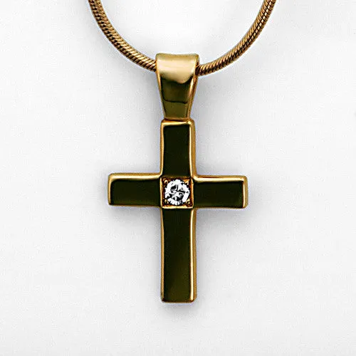 14kt Gold Diamond Cross Pendant