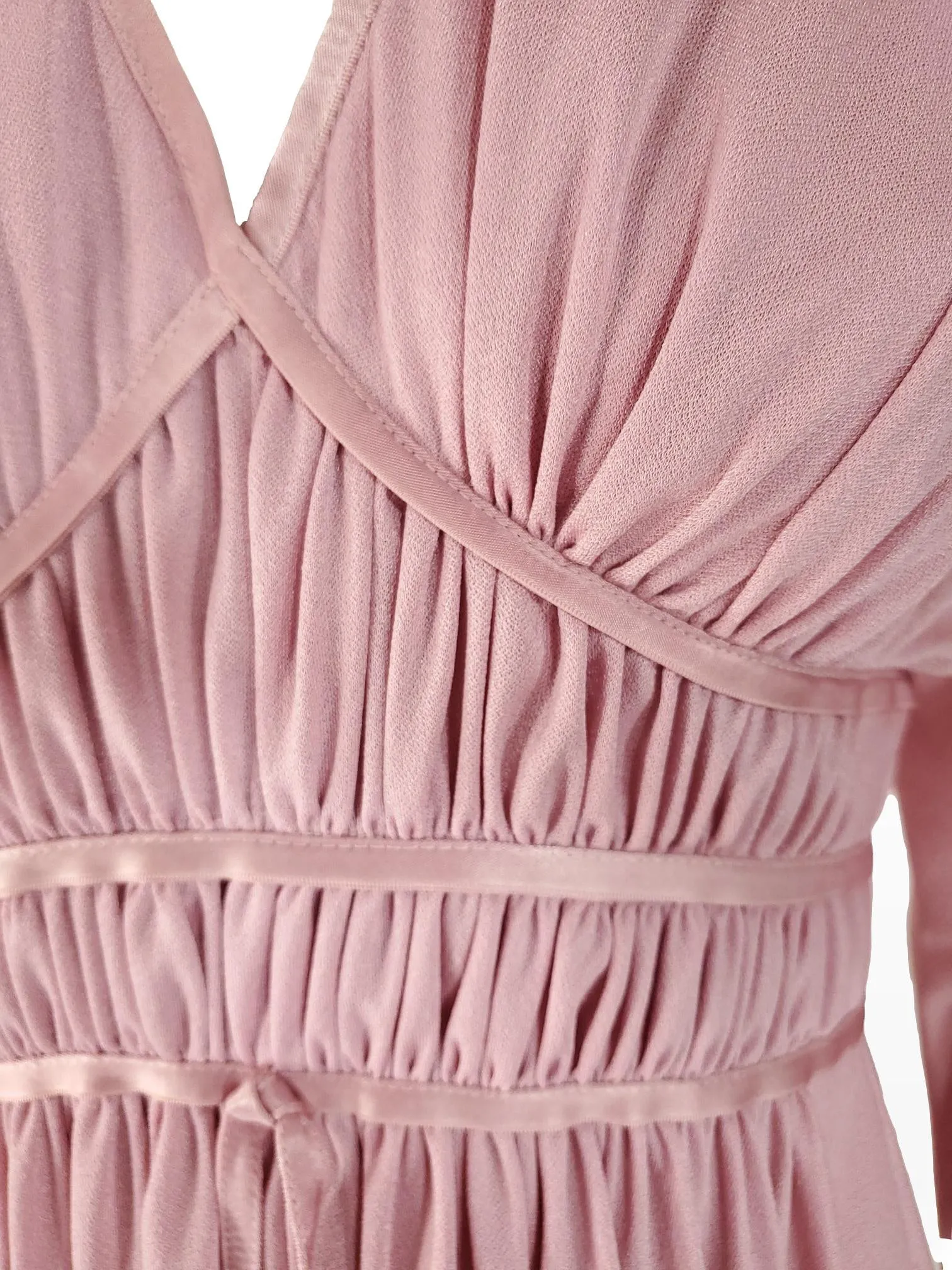 70s/80s Jerry Silverman Goddess Dress in Mauve Pink - sm