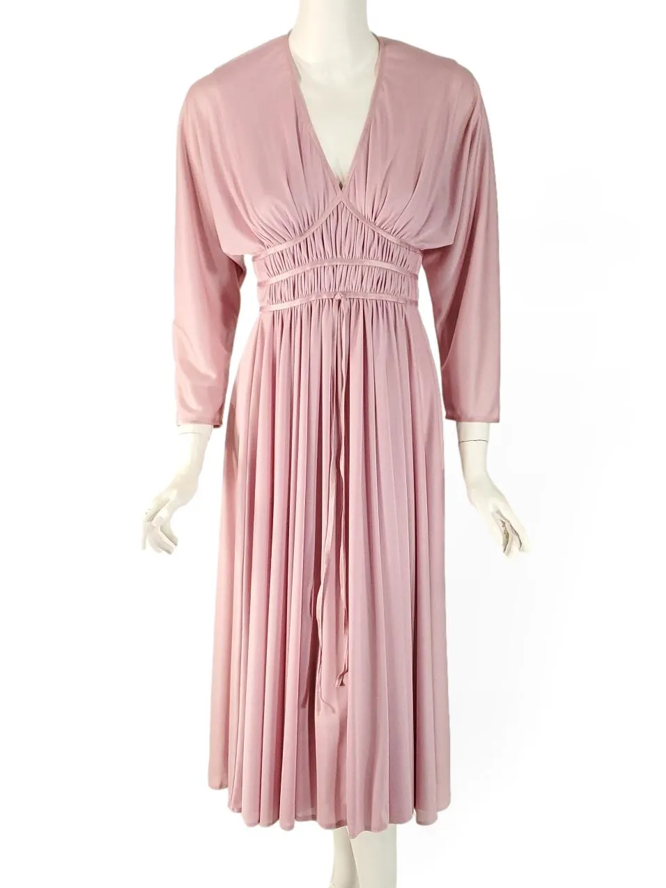 70s/80s Jerry Silverman Goddess Dress in Mauve Pink - sm