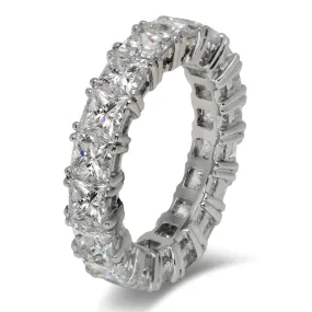 ADIV 10 Carat Princess Cut Diamond Eternity Band in 18K White Gold  Shared Prong 55 pointer By Mike Nekta