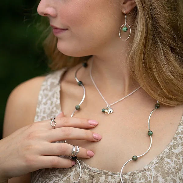 Baby Feet - Pink | Cluster Necklace | Sterling Silver