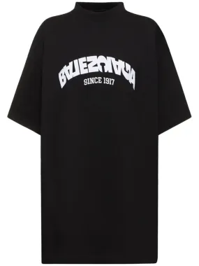 Balenciaga Logo Print Oversized T-Shirt Black