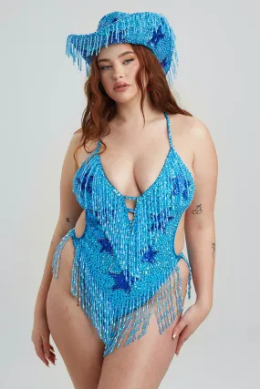 Blue Stargazer Sequin Bodysuit