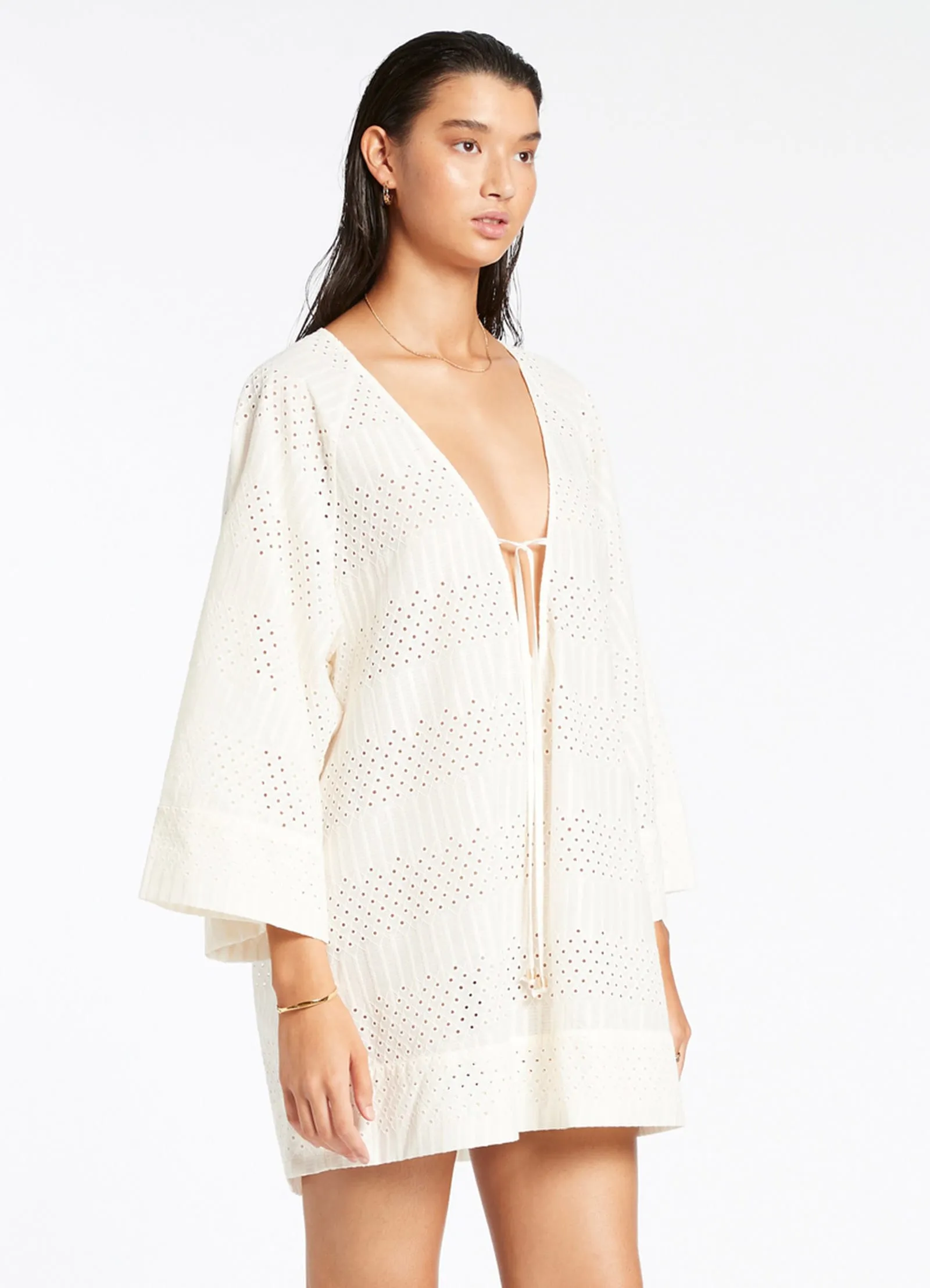 Broderie Kaftan - Cream