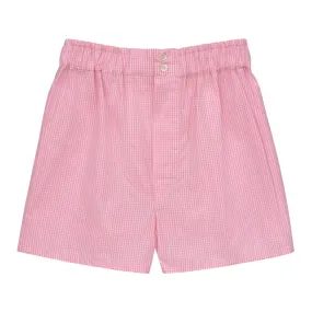 Checked Boxer Shorts in Pink and White