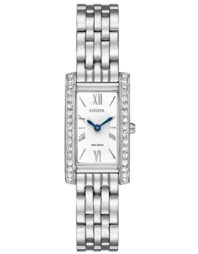 Citizen Eco-Drive Womens Silhouette Crystal Watch - Stainless Steel - Bracelet