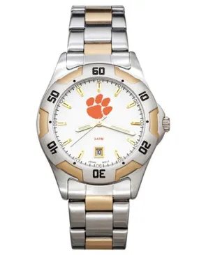 Clemson University All-Pro Mens Watch - Gold and Silver Tone - Bracelet