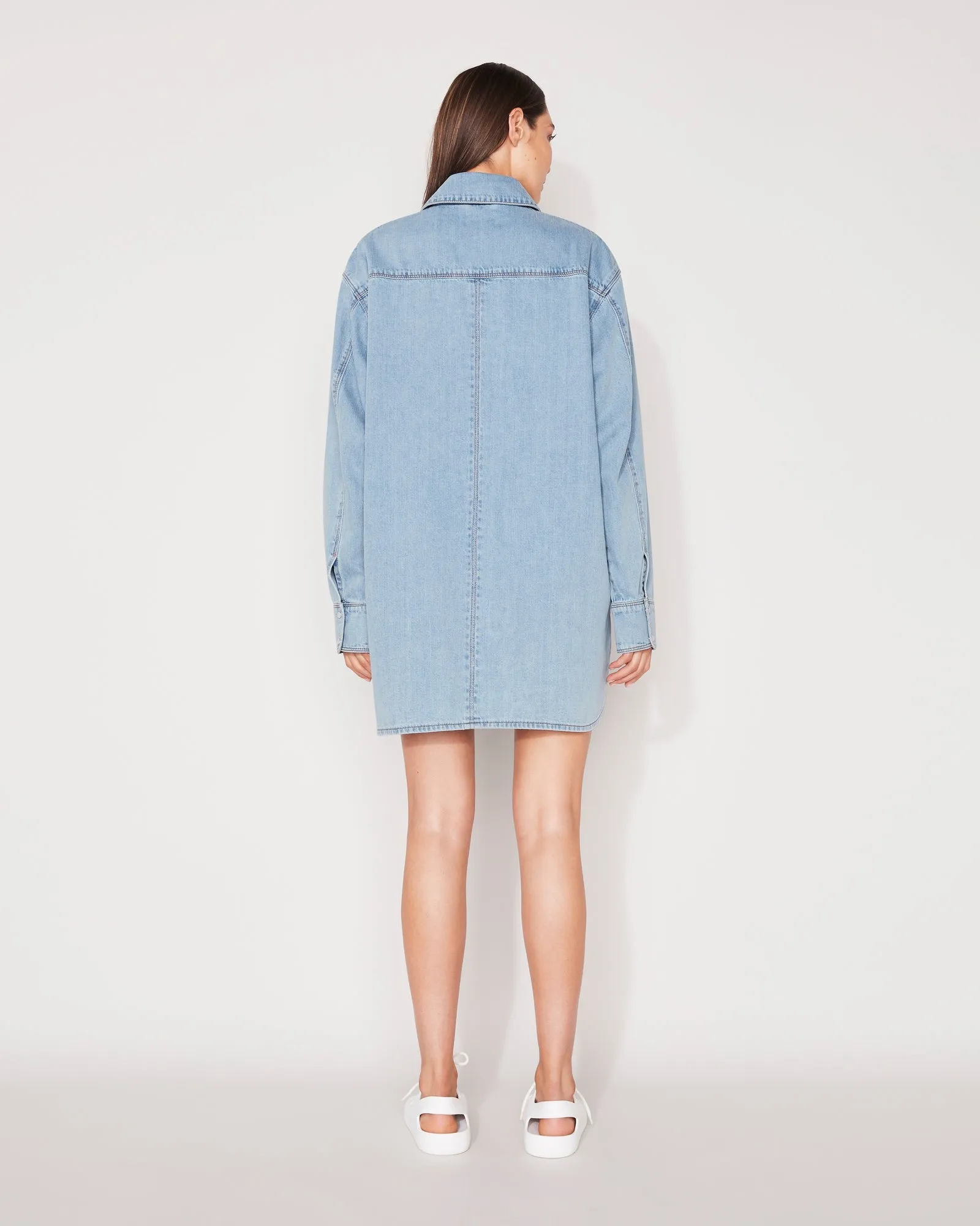 DENIM SHIRT DRESS - FADED INDIGO