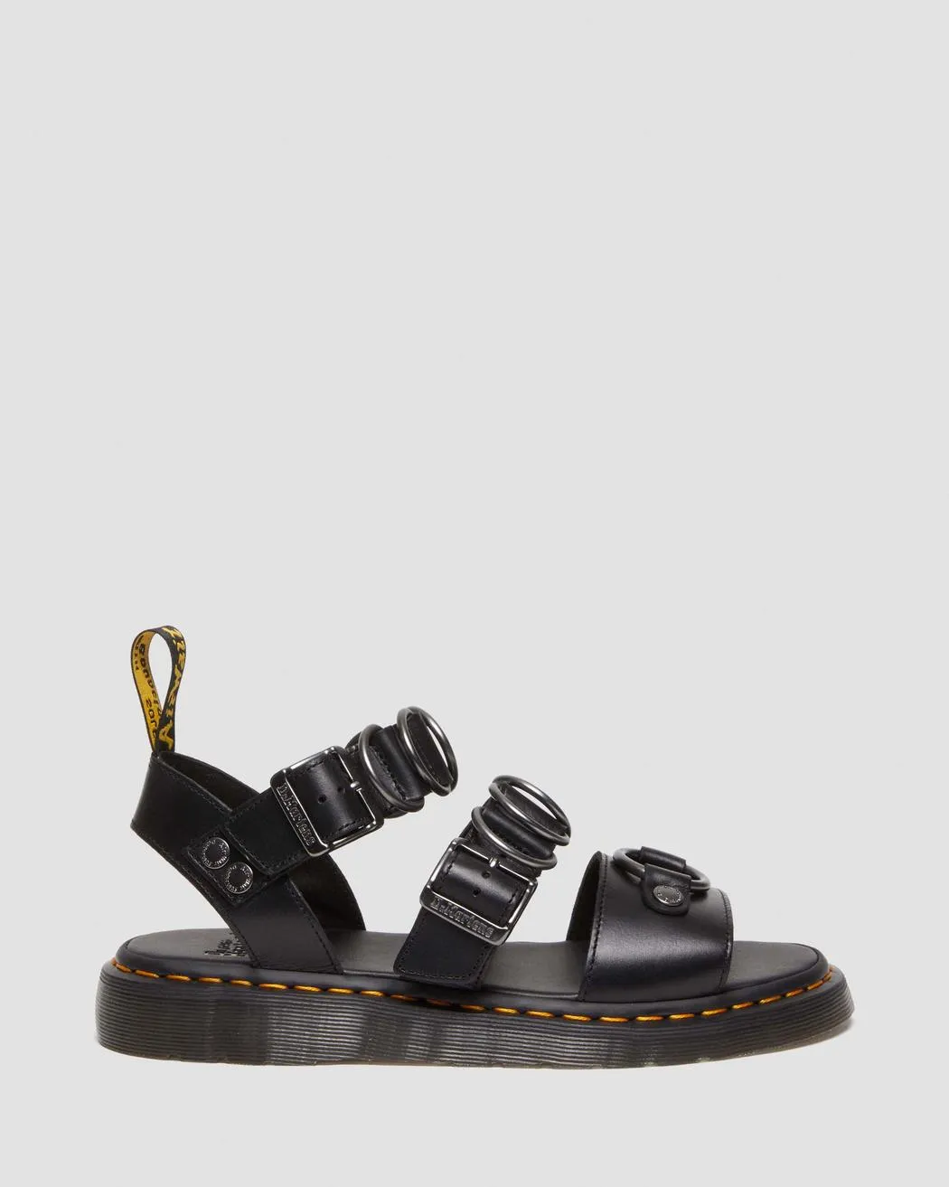 Dr Martens UNISEX GRYPHON ALTERNATIVE BRANDO LEATHER STRAP SANDALS (Black)