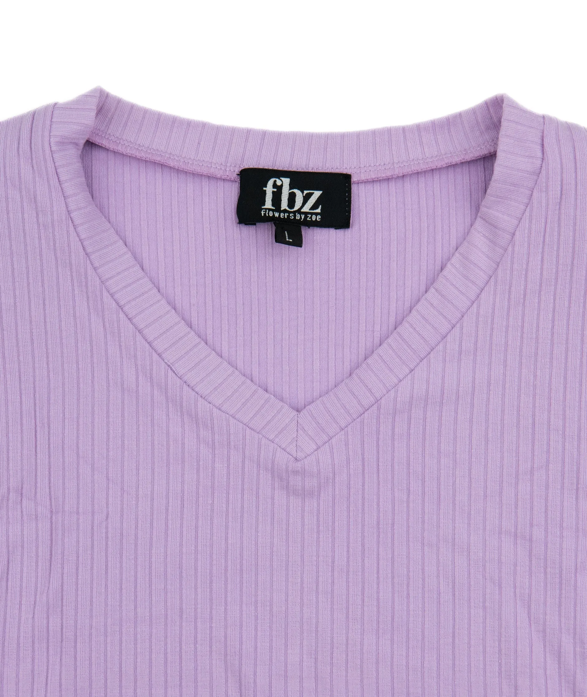 FBZ Girls Ribbed V-Neck Tee