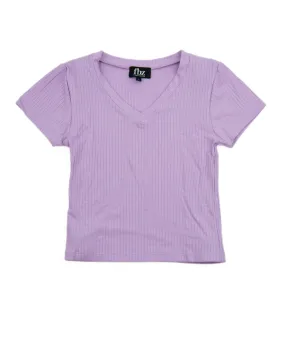 FBZ Girls Ribbed V-Neck Tee