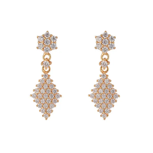 KNIGHT & DAY - GOLD DIAMOND DROP EARRINGS