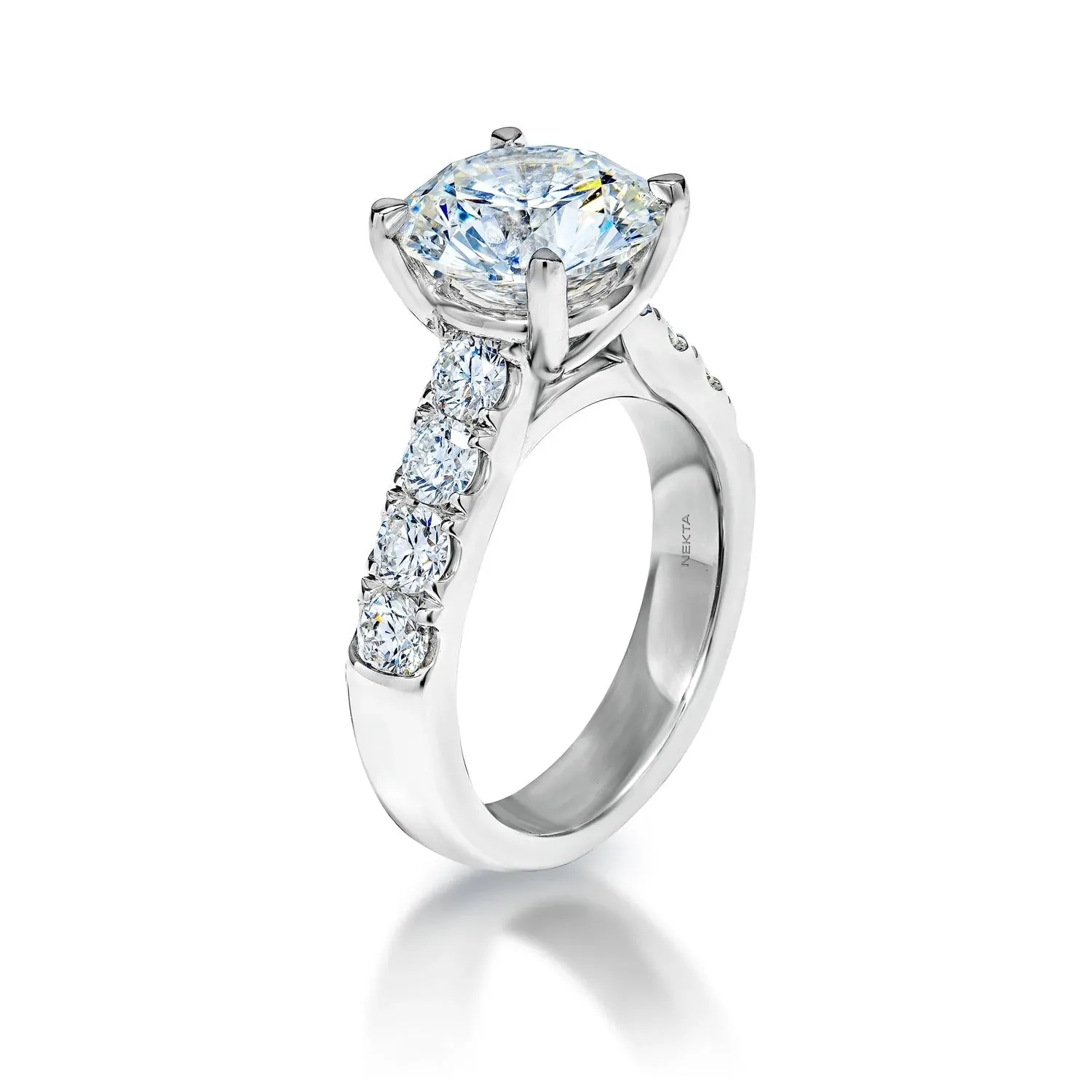 Luella 5 Carat H VS1 Round Brilliant Lab Grown Diamond Engagement Ring in Platinum