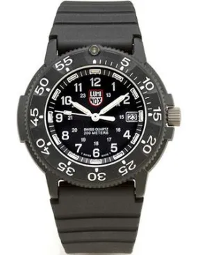 Luminox Men's Series 1 Navy SEAL Dive Watch - Black Face - Rubber Strap