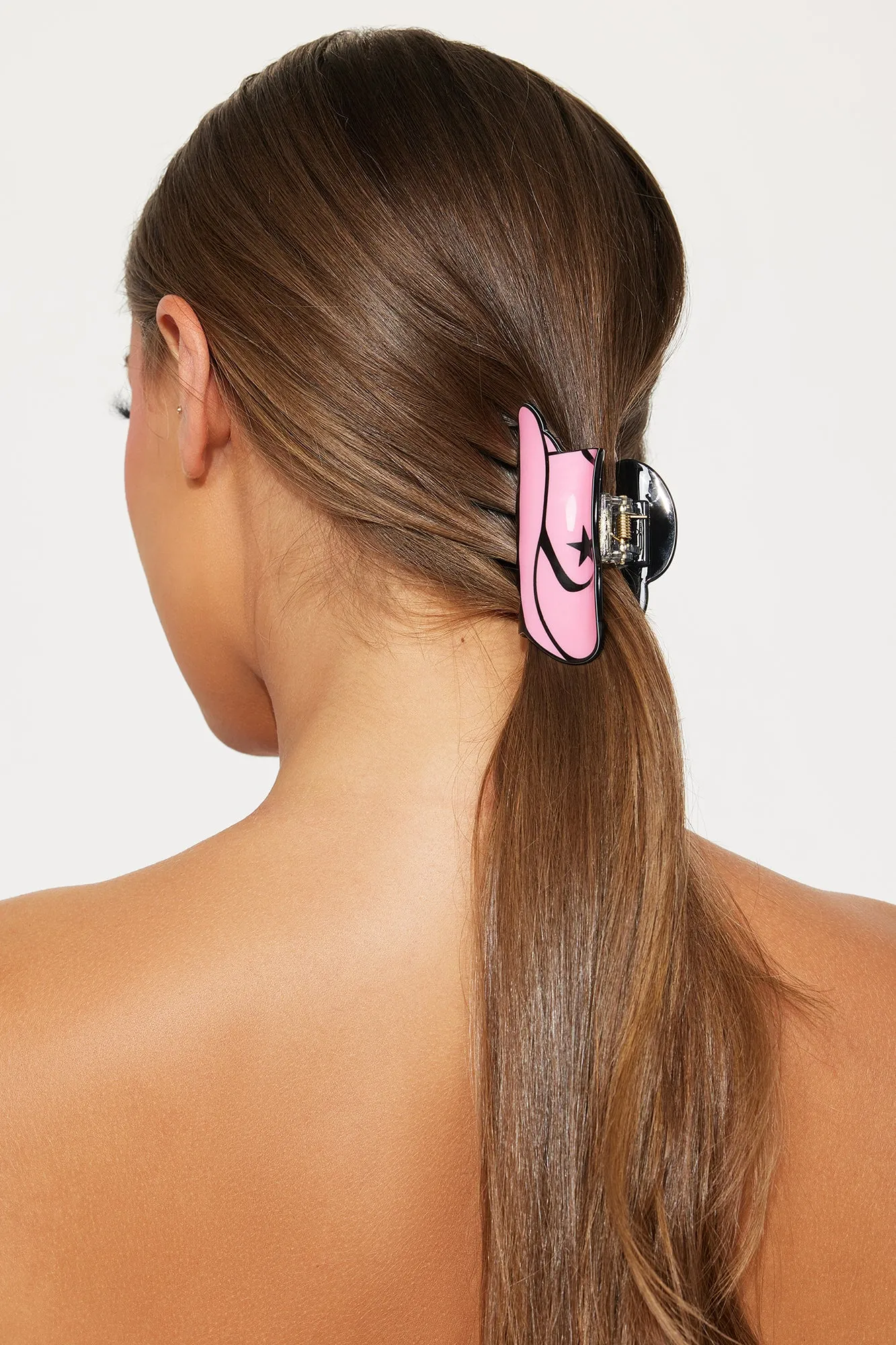 Met Her At Stagecoach 2 Piece Claw Clip Set - Black/Pink