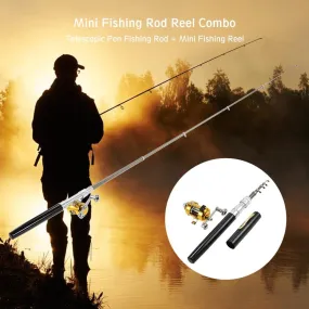 Mini Portable Fishing Rod Reel Set Fishing Rod   Aluminum Reel