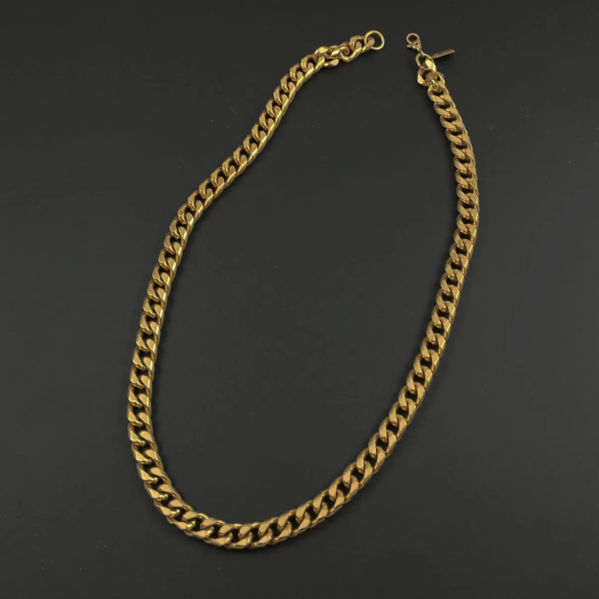 Monet Flat Cuban Gold Chain Necklace