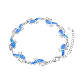 Opalite Irregular Tennis Bracelet Silver