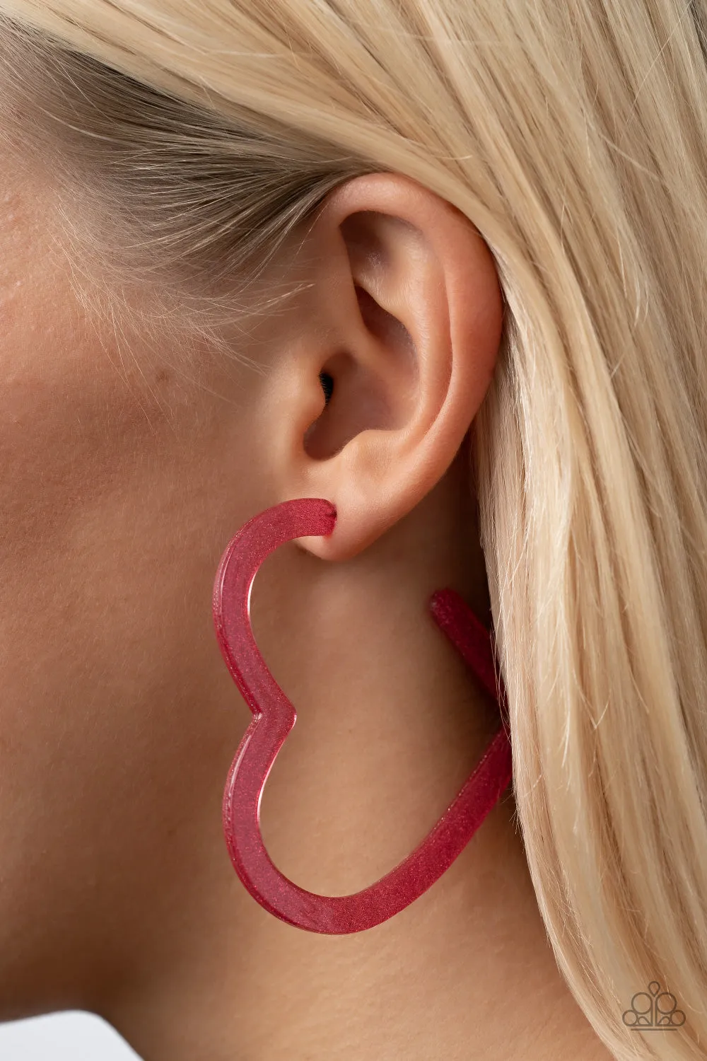 Paparazzi Heart-Throbbing Twinkle - Pink Hoop Earrings