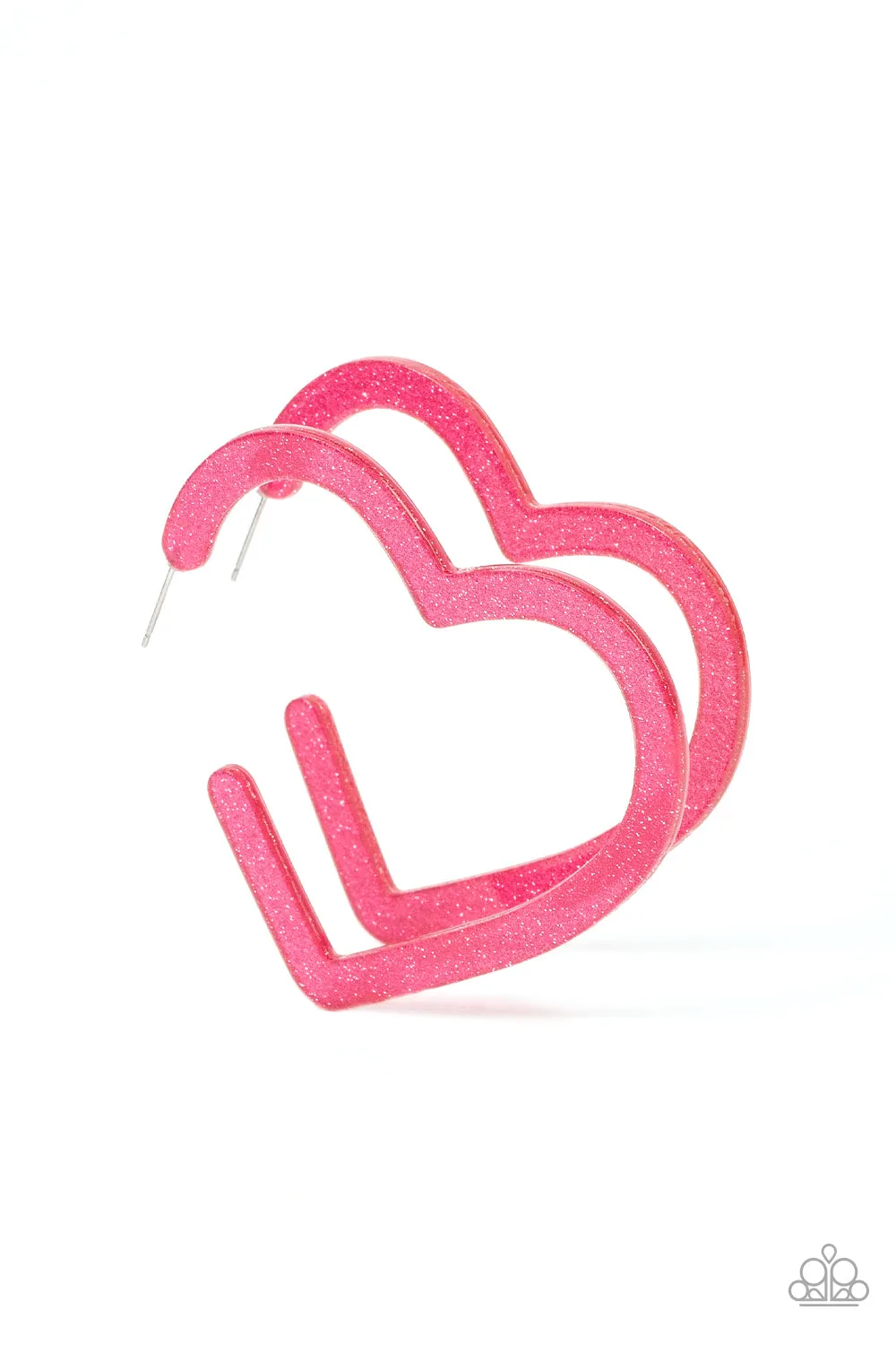 Paparazzi Heart-Throbbing Twinkle - Pink Hoop Earrings