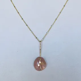 Pendulum Dots peach moonstone necklace