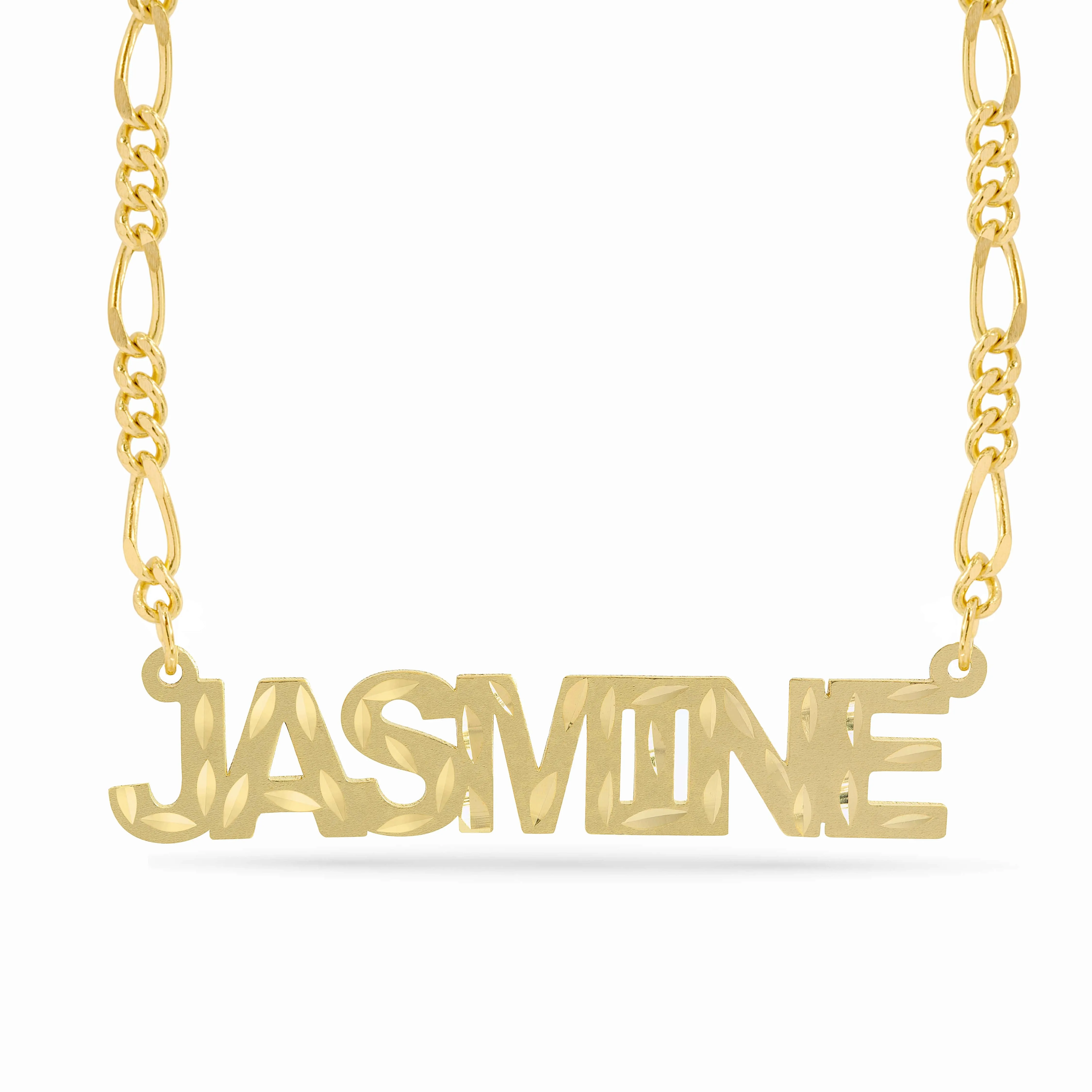 Personalized Name necklace with  Diamond Cut and Satin Finish JASMINE