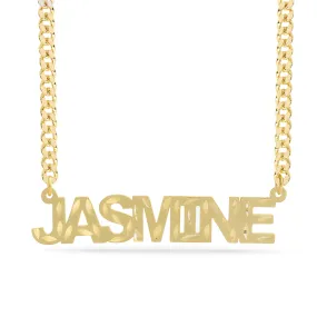 Personalized Name necklace with  Diamond Cut and Satin Finish JASMINE