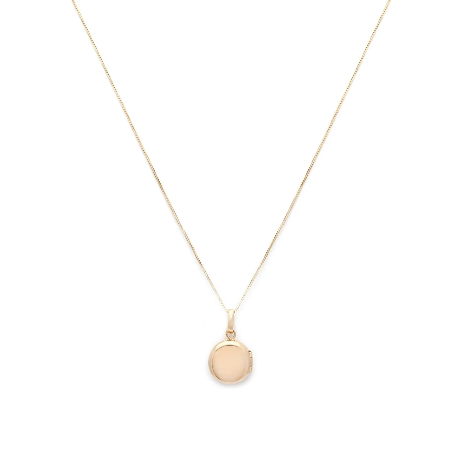 Petite Round Spark Locket | 14k Gold & Diamond