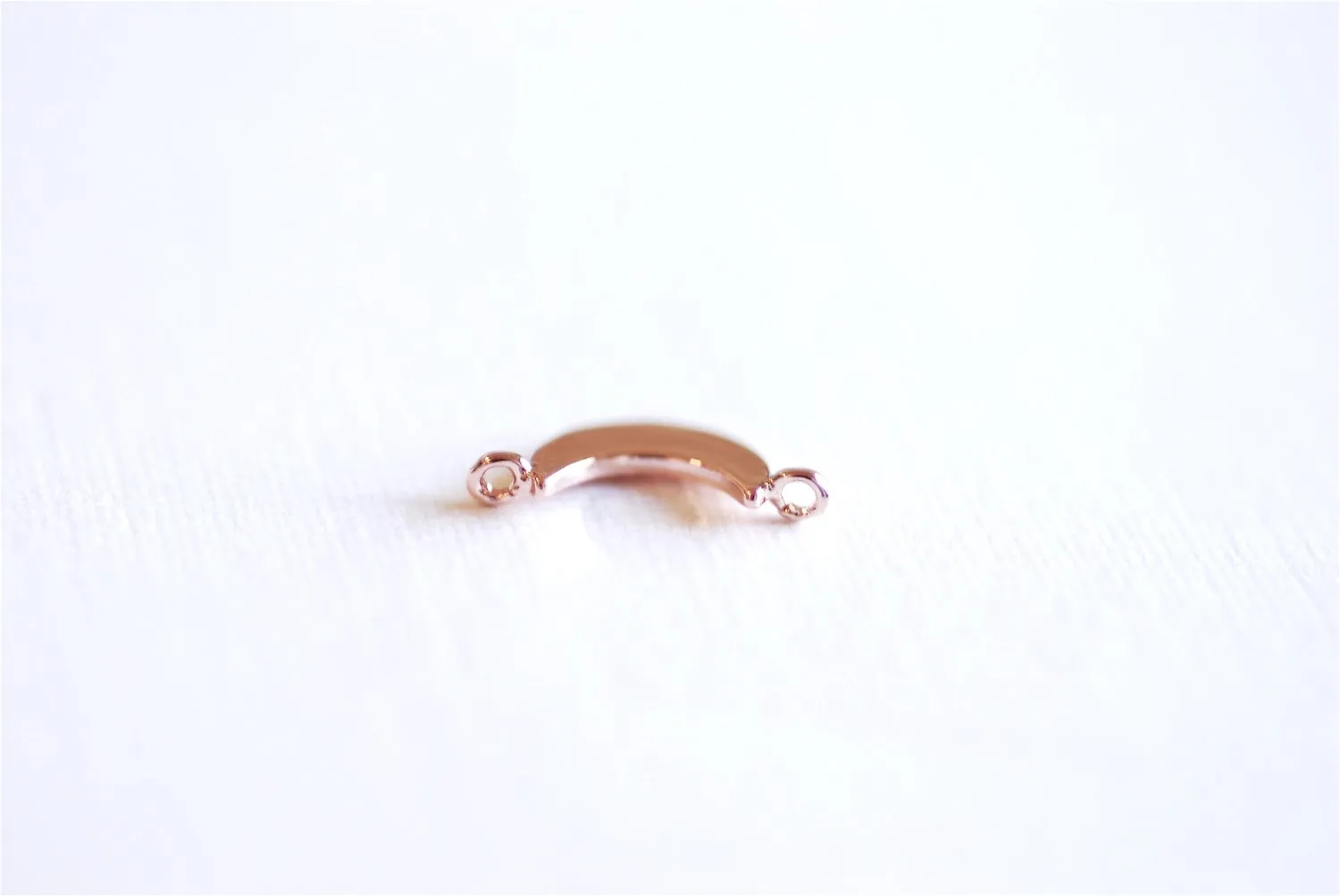 Pink Rose Wholesale Gold Vermeil Crescent Moon Connector Charm- 22k gold plated Half Moon Connector, Spacer, Link, Sliced Moon, Moon Connector, 267