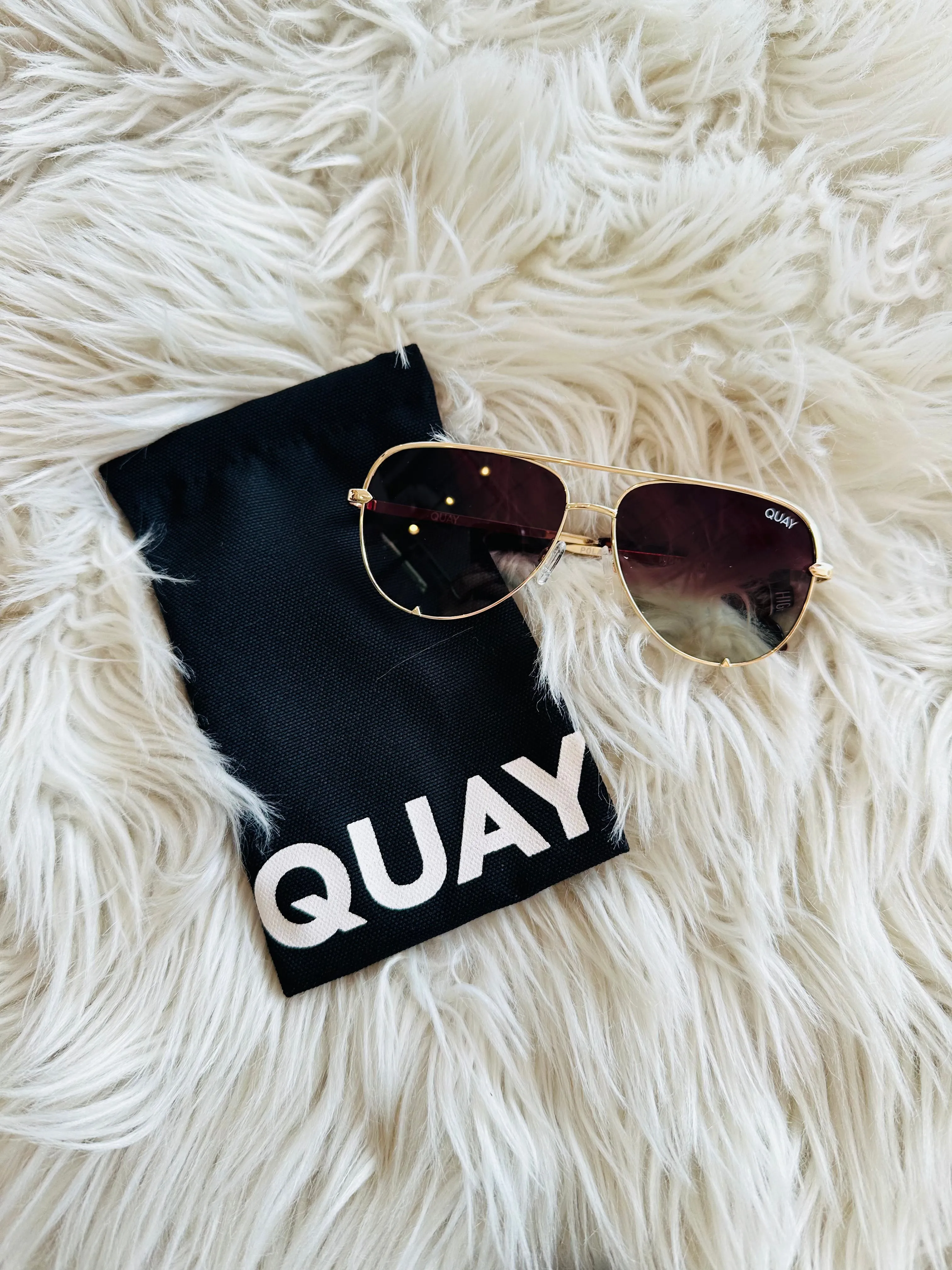 Quay High Key Polarized Mini Gold Fade Sunglasses