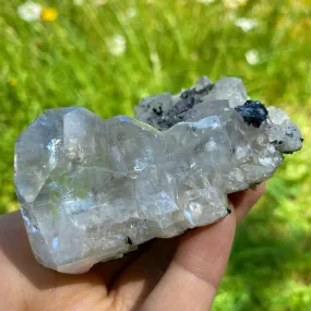 Rare Find ~Old World Collection Natural Calcite & Black Ilvaite Crystals from Dalnegorsk, Russia