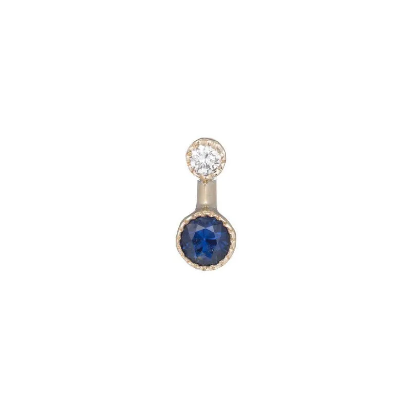 Round Sapphire Drop Stud