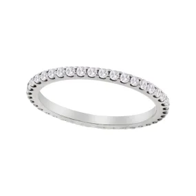 Shared Prong Round Diamond Eternity Wedding Band 1.5