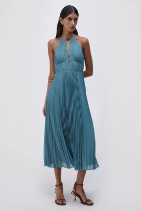 SIMKHAI Carli Plisse Midi Dress