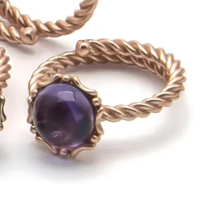 Stunning Amethyst Cabochon Adjustable Ring