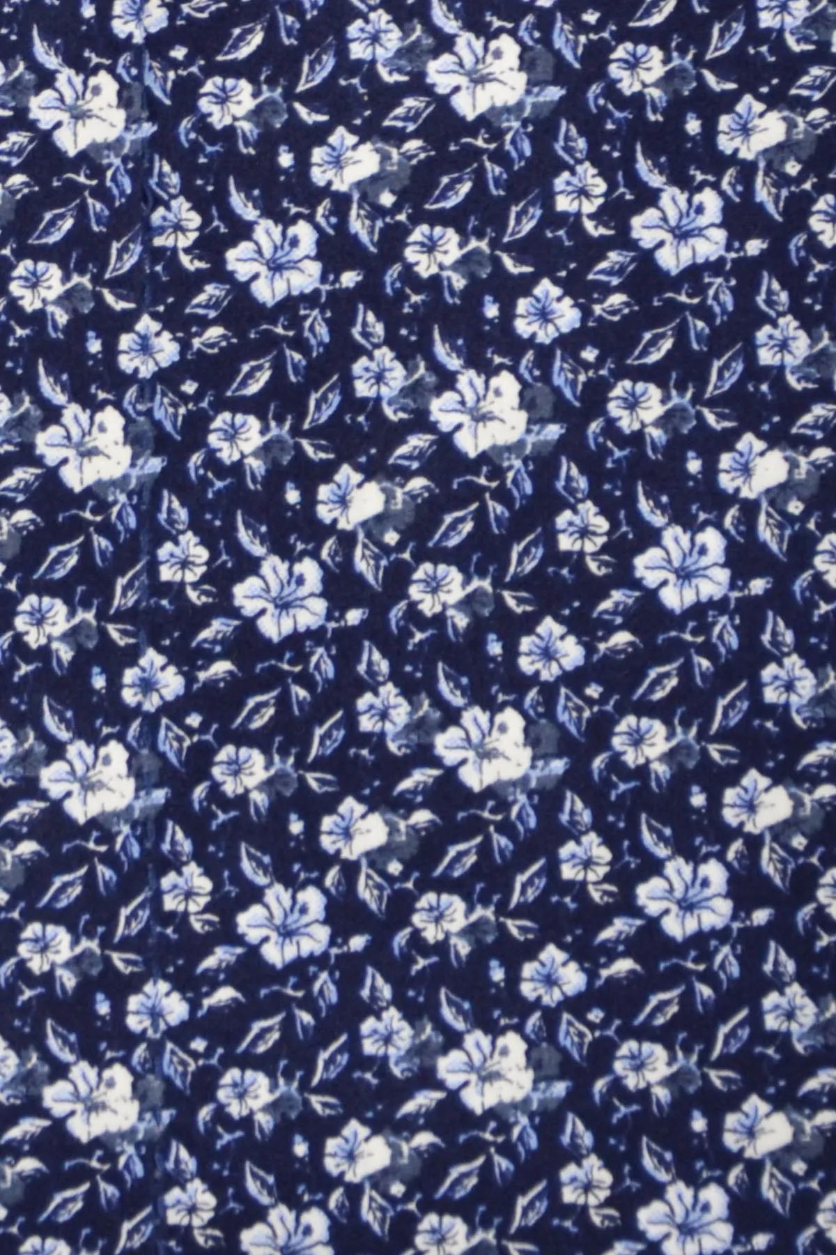 White Floral over Indigo Forward Point Collar Shirt