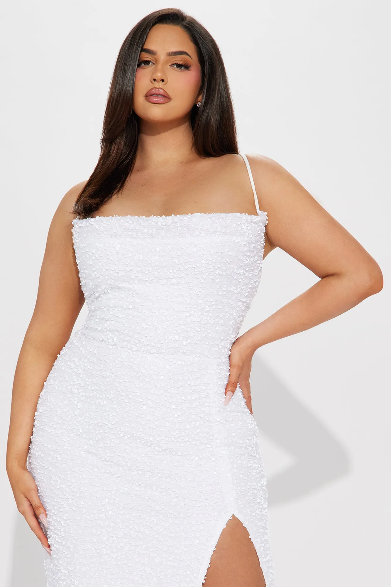 Wild Soul Sequin Maxi Dress - White