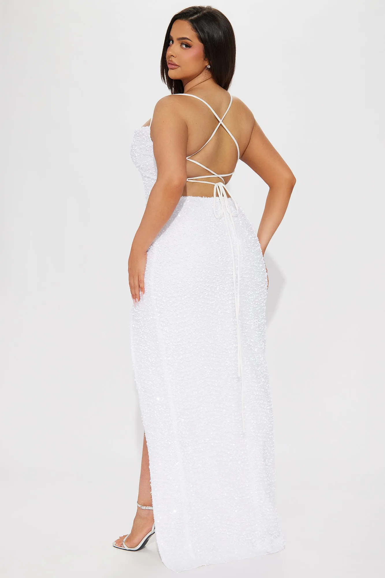 Wild Soul Sequin Maxi Dress - White