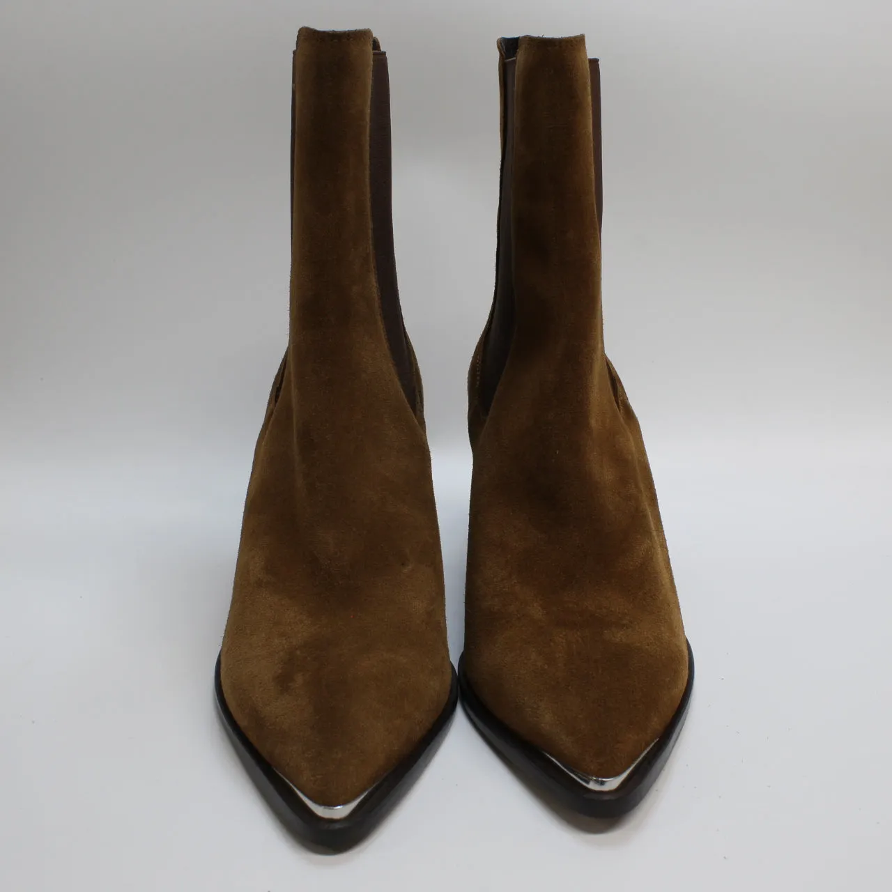 Womens Office Antonia Toecap Leather Western Chelsea Boots Chestnut Suede Uk Size 8